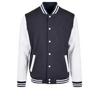Build Your Brand College Jacket Basic - Men's - Navy/White - Sizes XS-5XL