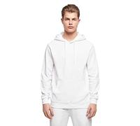 Build Your Brand Men's Basic Hoody Hooded Sweatshirt, White, S