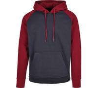 Build Your Brand Basic Raglan Hoodie BB005 - Contrast Sleeve Plain Sweatshirt