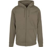 Build Your Brand Basic Zip Hoodie with Kangaroo Pocket and Brushed Fabric