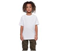 Build Your Brand Boys' Basic Tee T-Shirt, 100% Cotton, Sizes 110-164, White, 122/128 cm