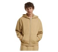Build Your Brand Fluffy Full Zip Sweatshirt Beige 4XL Men