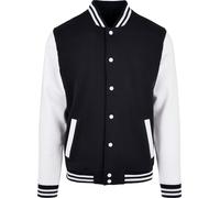 Build Your Brand Men's Bb004-basic College Jacket, Black/Heather Grey, XS