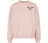 Build Your Brand Embroidered Women’s Oversized Crew Neck Sweatshirt Workwear Gym