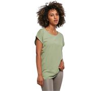Build Your Brand Women's T-Shirt Extended Shoulder Short Sleeve Crew Neck Softsalvia Large