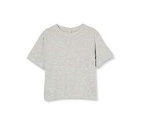 Build Your Brand Girls Cropped Jersey Tee T-Shirt, Heather Grey, 146-152