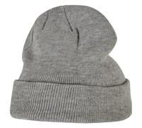 Build Your Brand Heavy Knit Beanie hat, Heather Grey, One Size