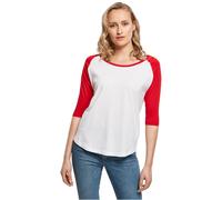 Build Your Brand Ladies 3/4 Contrast Raglan Tee T-Shirt Top 2-Tone