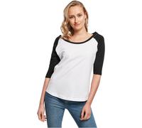 Build Your Brand Ladies 3/4 Contrast Raglan Tee T-Shirt Top 2-Tone
