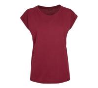 Build Your Brand Ladies Extended Shoulder Tee Basic Top T-Shirt Single Jersey Up