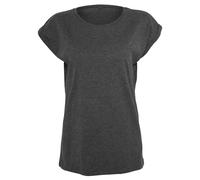 Build Your Brand Ladies Extended Shoulder Tee Basic Top T-Shirt Single Jersey Up