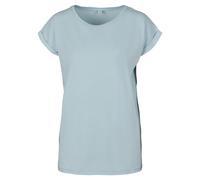 Build Your Brand Ladies Extended Shoulder Tee Basic Top T-Shirt Single Jersey Up