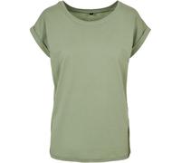 Build Your Brand Ladies Extended Shoulder Tee Basic Top T-Shirt Single Jersey Up
