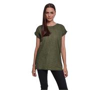 Build Your Brand Ladies Spray Dye Extended Shoulder Tee, Women’s T-Shirt, olive, XL - BY056-00176-0054