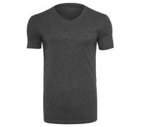 Build Your Brand Men's T-Shirt Light Tee V-Neck Top for Men in Sizes S - 5XL, charcoal, L
