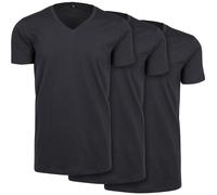 Build Your Brand Light T-Shirt V-Neck 3-Pack Top Shirt Stretch Jersey Basic