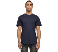 Build Your Brand Men's T-Shirt Basic Round Neck Basic Men's T-Shirt with Crew Neck Cotton Regular Fit Sizes XS - 5XL, Navy, XS