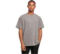 Build Your Brand Men's Acid Washed Heavy Oversized Tee T Shirt, Asphalt, M UK