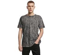 Build Your Brand Men's Acid Washed Tee T-Shirt, Darkgrey White, S