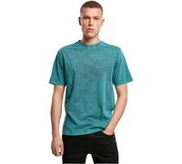 Build Your Brand Men's Acid Washed Tee T-Shirt, teal black, XXL