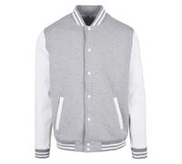 Build Your Brand Men's Basic College Jacket in Pale Grey | Size: Medium Build Your Brand Pale Grey M