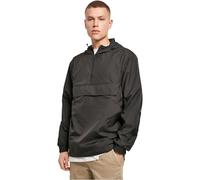 Build Your Brand Men's Basic Pull Over Jacket Windbreaker, Black, L