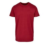Build Your Brand Men's Basic Round Neck T-Shirt, Burgundy, L