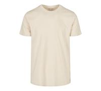 Build Your Brand Men's Basic Round Neck T-Shirt, Sand, S