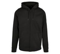 Build Your Brand Men's Basic Zip Hoody Hooded Sweatshirt, Black, 4XL