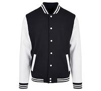 Build Your Brand Men's Bb004-basic College Jacket, Black/White, XS