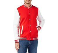 Build Your Brand Men's Bb004-basic College Jacket, Red/White, XL
