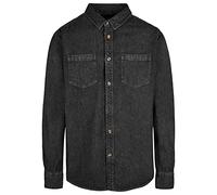 Build Your Brand Men's By152-denim Shirt, Black Washed, 3XL