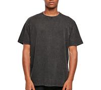 Build Your Brand Men's By189-acid Washed Heavy Oversize Tee T-Shirt, Black, L