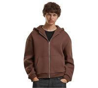 Build your Brand Men's By285-fluffy Zip Hoody Hooded Sweatshirt, Chocolate Brown, XL