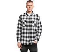 Build Your Brand Men's Checked Flanell Shirt Neck Gaiter, Black/White, M