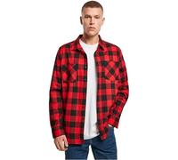 Build Your Brand Men's Checked Flanell Shirt T, Black/red, XXL