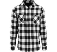 Build Your Brand Mens Checked Flannel ShirtS Black / White RW5986