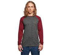 Build Your Brand Contrast Raglan Long Sleeve Crew Neck T-shirt XS