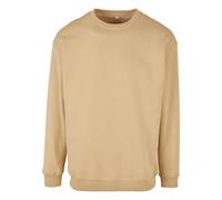 Build Your Brand Men's Crew Neck Sweatshirt in Light Beige | Size: Medium Build Your Brand Light Beige M
