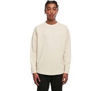 Build Your Brand Men's Cut-On Oversized Long-Sleeved T-Shirt in Light Sand | Size: Small Build Your Brand Light Sand S