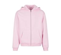 Build Your Brand Men's Fluffy Full Zip Hoodie in Pink | Size: Large Build Your Brand Pink L