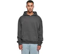 Build your Brand Men's By162-ultra Heavy Cotton Box Hoody Hooded Sweatshirt, Dark Grey, 5XL