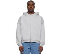 Build your Brand Men's 90's Zip Hoody Hooded Sweatshirt, Heathergrey, 4XL