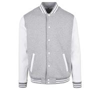 Build Your Brand Men's Jacket, Heather Grey/White, M