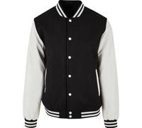 Build Your Brand Men's Old School College Varsity Jacket in Black | Size: 4XL Build Your Brand Black 4XL
