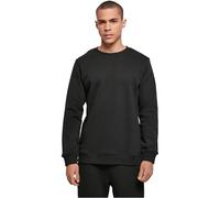 Build Your Brand Men's Organic Basic Crew Sweatshirt, Black, XL