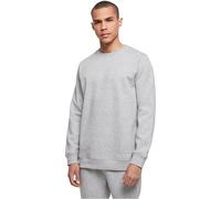 Build Your Brand Men's Organic Basic Crew Sweatshirt, heathergrey, S
