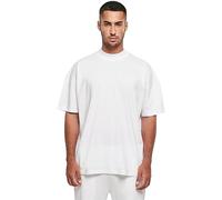 Build your Brand Men's Oversized Mock Neck tee T-Shirt, White, 3XL