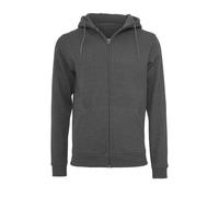 Build Your Brand Mens Plain Full Zip Hoodie RW8837