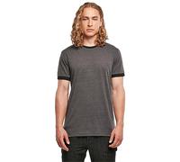 Build Your Brand Men's Ringer tee T-Shirt, Charcoal/Black, S